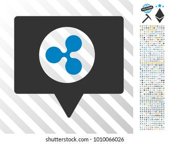 Ripple Banner icon with 700 bonus bitcoin mining and blockchain pictograms. Vector illustration style is flat iconic symbols designed for bitcoin websites.