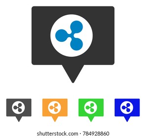 Ripple Banner icon. Vector illustration style is a flat iconic ripple banner symbol with gray, yellow, green, blue color variants. Designed for web and software interfaces.