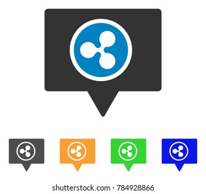 Ripple Banner icon. Vector illustration style is a flat iconic ripple banner symbol with grey, yellow, green, blue color variants. Designed for web and software interfaces.