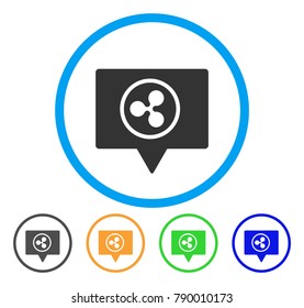 Ripple Banner rounded icon. Style is a flat gray symbol inside light blue circle with bonus color versions. Ripple Banner vector designed for web and software interfaces.