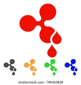 Ripple Blood Drops icon. Vector illustration style is a flat iconic ripple blood drops symbol with grey, yellow, green, blue color versions. Designed for web and software interfaces.