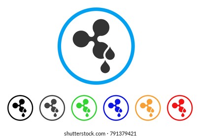 Ripple Blood Drops rounded icon. Style is a flat gray symbol inside light blue circle with additional color versions. Ripple Blood Drops vector designed for web and software interfaces.