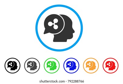 Ripple Business Idea rounded icon. Style is a flat grey symbol inside light blue circle with additional colored versions. Ripple Business Idea vector designed for web and software interfaces.
