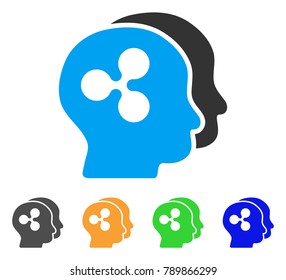 Ripple Businessmen icon. Vector illustration style is a flat iconic ripple businessmen symbol with grey, yellow, green, blue color versions. Designed for web and software interfaces.