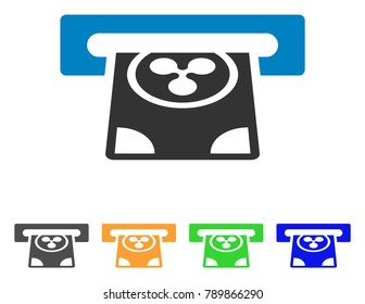 Ripple Card Terminal icon. Vector illustration style is a flat iconic ripple card terminal symbol with grey, yellow, green, blue color variants. Designed for web and software interfaces.
