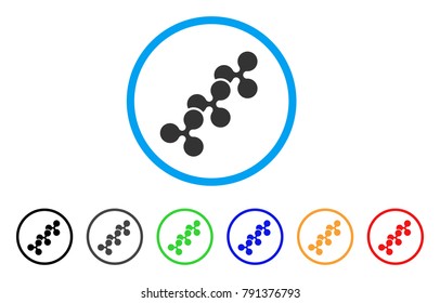 Ripple Chain rounded icon. Style is a flat grey symbol inside light blue circle with bonus colored versions. Ripple Chain vector designed for web and software interfaces.