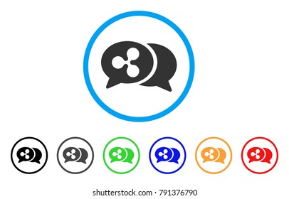 Ripple Chat Messages rounded icon. Style is a flat grey symbol inside light blue circle with bonus color variants. Ripple Chat Messages vector designed for web and software interfaces.