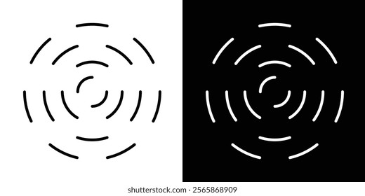 Ripple circle vector icon. Radial signal, sonar wave, soundwave icon in eps 10.