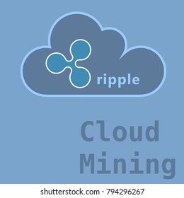 ripple cloud mining icon vector design