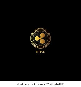Ripple Coin Cryptocurrency icon Blockchain technology, Coin and NFT token symbols, Isolated logo