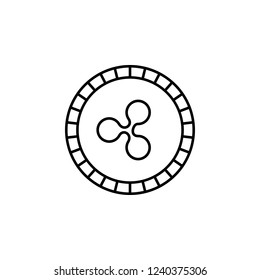 ripple, coin, crypto-currency icon. Element of crypto currency icon for mobile concept and web apps. Outline ripple, coin, crypto-currency icon can be used for web and mobile