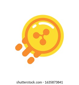 Ripple coin design of Cryptocurrency money currency exchange financial bank web internet market electronic finance and net theme Vector illustration