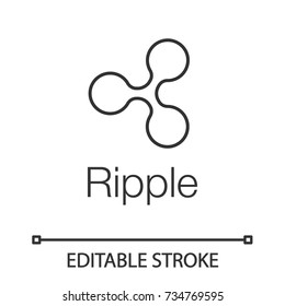 Ripple coin linear icon. Thin line illustration. Cryptocurrency. Contour symbol. Vector isolated outline drawing. Editable stroke