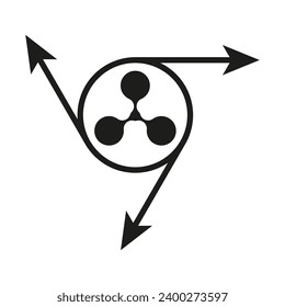 Icono de flechas de envío de moneda de onda. Ilustración vectorial. EPS 10.