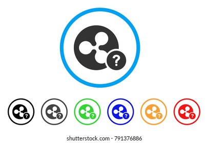 Ripple Coin Unknown Status rounded icon. Style is a flat gray symbol inside light blue circle with additional color variants.