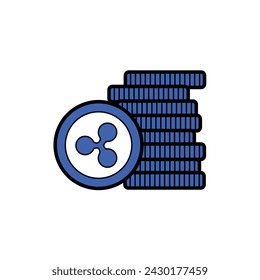 Ripple Coin Vector Icon eps invest cryptocurrency wallet