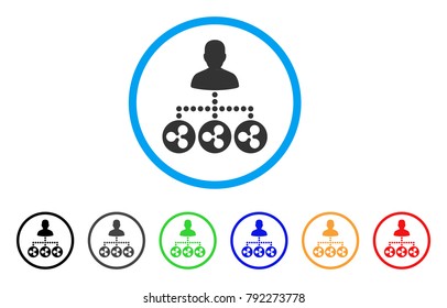 Ripple Collector rounded icon. Style is a flat grey symbol inside light blue circle with additional colored variants. Ripple Collector vector designed for web and software interfaces.