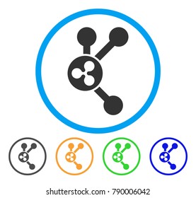 Ripple Connect rounded icon. Style is a flat gray symbol inside light blue circle with additional color variants. Ripple Connect vector designed for web and software interfaces.