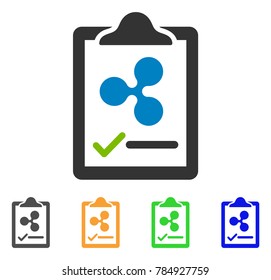 Ripple Contract Pad icon. Vector illustration style is a flat iconic ripple contract pad symbol with grey, yellow, green, blue color variants. Designed for web and software interfaces.