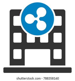 Ripple Corporation Building flat vector icon. An isolated ripple corporation building pictograph on a white background.