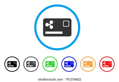 Ripple Credit Card rounded icon. Style is a flat grey symbol inside light blue circle with bonus colored variants. Ripple Credit Card vector designed for web and software interfaces.
