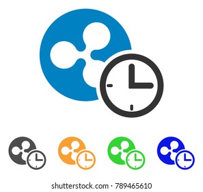 Ripple Credit Counter icon. Vector illustration style is a flat iconic ripple credit counter symbol with grey, yellow, green, blue color variants. Designed for web and software interfaces.