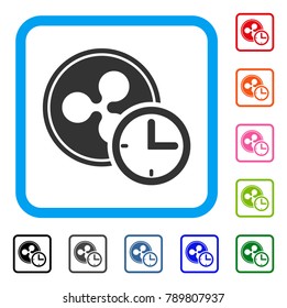 Ripple Credit icon. Flat gray pictogram symbol inside a blue rounded square. Black, gray, green, blue, red, orange color variants of Ripple Credit vector. Designed for web and software UI.