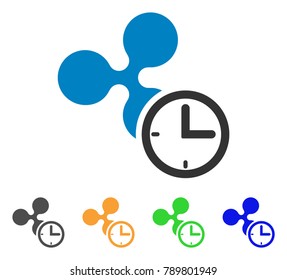 Ripple Credit icon. Vector illustration style is a flat iconic ripple credit symbol with grey, yellow, green, blue color versions. Designed for web and software interfaces.