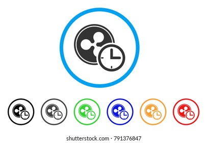 Ripple Credit rounded icon. Style is a flat gray symbol inside light blue circle with bonus color versions. Ripple Credit vector designed for web and software interfaces.