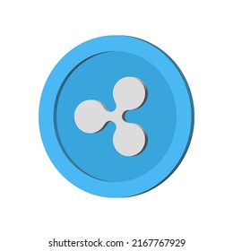 Ripple crypto coin. Cryptocurrency isometric illustration.