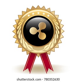Ripple Cryptocurrency Award Badge Sign