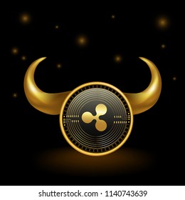 Ripple Cryptocurrency Coin Bull Market Background