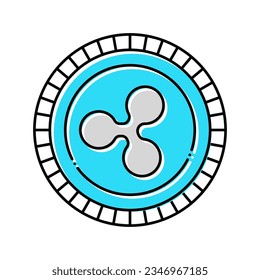 ripple cryptocurrency color icon vector. ripple cryptocurrency sign. isolated symbol illustration