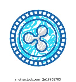 ripple cryptocurrency doodle icon sketch vector. ripple cryptocurrency sign. isolated symbol illustration