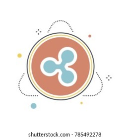 Ripple cryptocurrency icon. Alternative crypto to bitcoin blockchain vector illustration. 