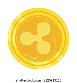 ripple cryptocurrency icon flat isolated