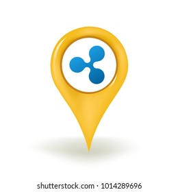 Ripple Cryptocurrency Map Pin