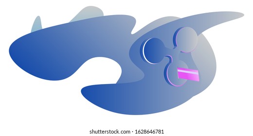 ripple cryptocurrency payment concept. isometric vector