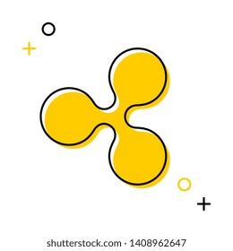 ripple cryptocurrency thin line icon on white background. trendy financial flat vector illustration easy to edit and customize. eps 10