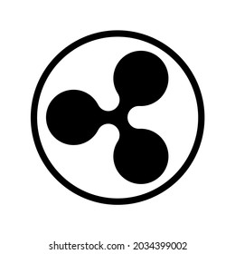 Ripple currency crypto coin icon. International stock exchange. Network marketing sign XRP. Vector illustration.