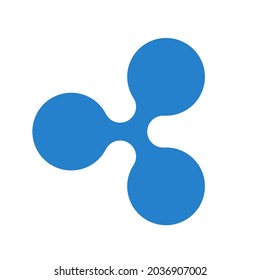 Ripple currency crypto coin icon. International stock exchange. Network marketing sign XRP. Vector illustration.