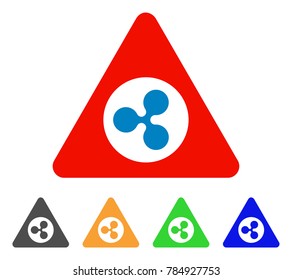 Ripple Danger icon. Vector illustration style is a flat iconic ripple danger symbol with gray, yellow, green, blue color versions. Designed for web and software interfaces.