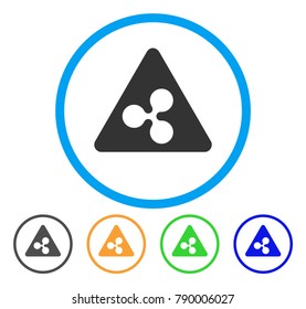 Ripple Danger rounded icon. Style is a flat gray symbol inside light blue circle with bonus color versions. Ripple Danger vector designed for web and software interfaces.