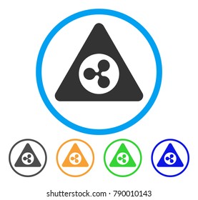 Ripple Danger rounded icon. Style is a flat gray symbol inside light blue circle with additional color versions. Ripple Danger vector designed for web and software interfaces.