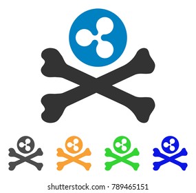 Ripple Death icon. Vector illustration style is a flat iconic ripple death symbol with grey, yellow, green, blue color versions. Designed for web and software interfaces.