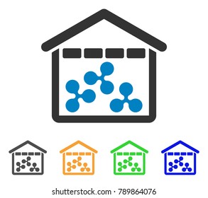 Ripple Depository icon. Vector illustration style is a flat iconic ripple depository symbol with gray, yellow, green, blue color variants. Designed for web and software interfaces.