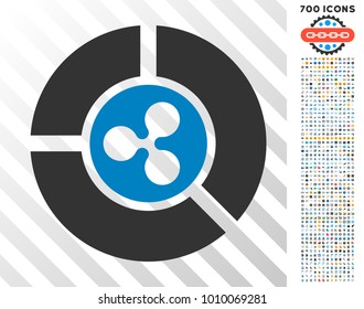 Ripple Diagram icon with 700 bonus bitcoin mining and blockchain clip art. Vector illustration style is flat iconic symbols designed for crypto currency software.