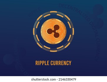 
Ripple digital currency with blue background