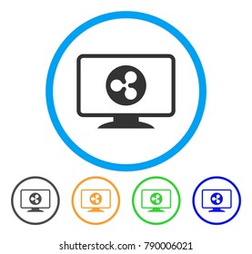 Ripple Display rounded icon. Style is a flat gray symbol inside light blue circle with bonus color variants. Ripple Display vector designed for web and software interfaces.