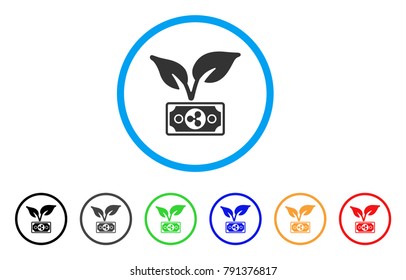 Ripple Eco Startup rounded icon. Style is a flat gray symbol inside light blue circle with bonus color variants. Ripple Eco Startup vector designed for web and software interfaces.